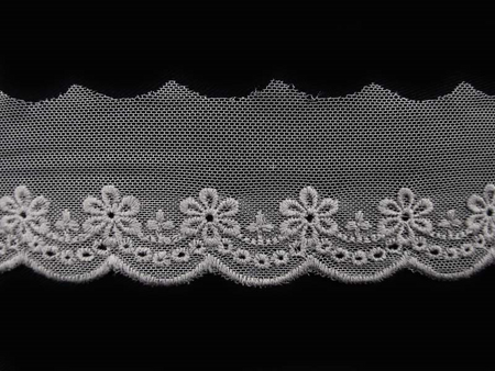 Koronka 4cm tiulowa popiel