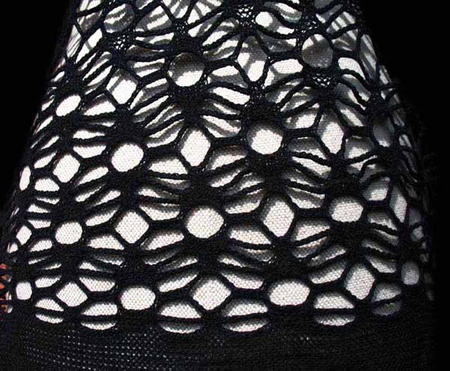 Koronka 140cm bawełniana klockowa czarna