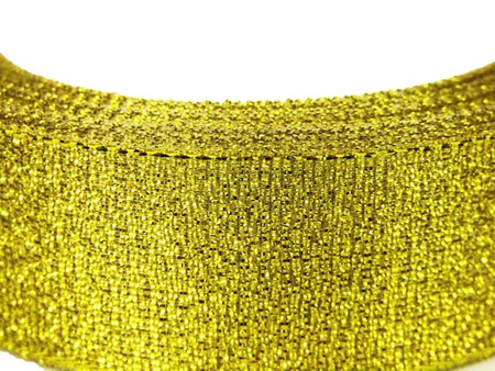 Wstążka 25mm lurex złota
