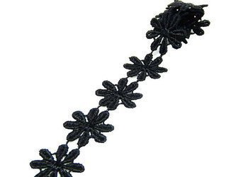 Wstawka 2,5cm gipiurowa KWIAT czarna