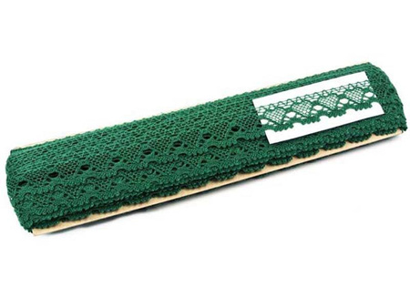 Koronka 1,9cm bawełniana ciemnozielona