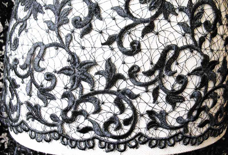 Koronka gipiurowa czarna