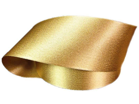 Wstążka 50mm atłas REXOR złoty beż