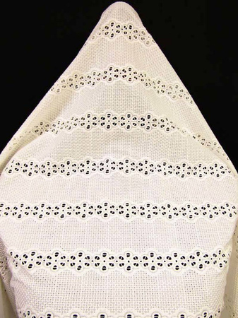 Koronka 140cm bawełniana haft angielski ivory