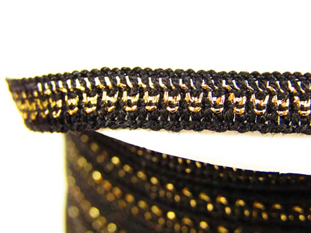 Taśma 0,7cm ozdobna czarno-złota