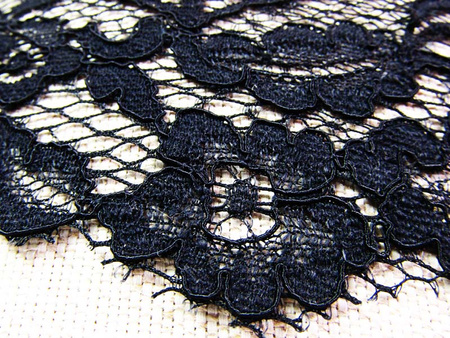 Koronka 8cm stabilna czarna