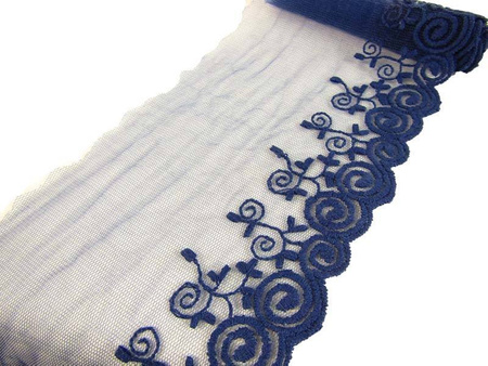 Koronka 10cm tiulowa jasnogranatowa