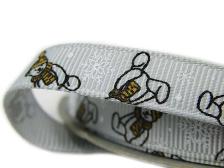 Wstążka 10mm ryps MISIU popiel