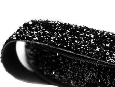Aksamitka 10mm błyszcząca czarna