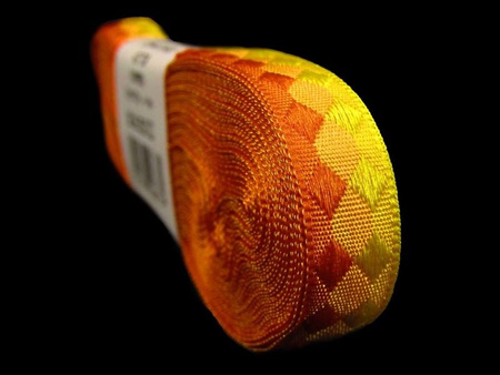 Taśma 10mm żakard ROMB pomarańczowa