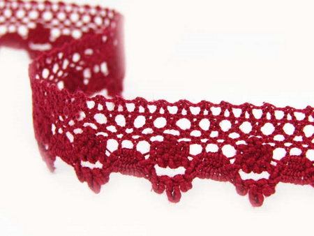 Koronka 2,1cm bawełniana bordo