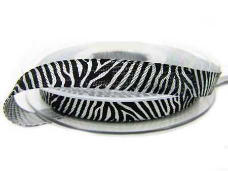Wstążka 10mm lurex ZEBRA srebrna