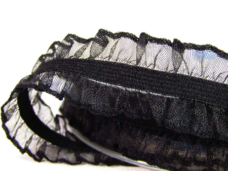 Falbanka 20mm elastyczna dwustronna czarna