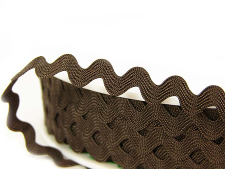 Taśma 7,7mm zygzak wiskoza brąz