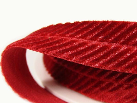 Lamówka 1,6cm elastyczna AKSAMITNA czerwona