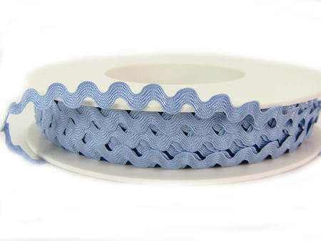Taśma 7,7mm zygzak wiskoza błękitna