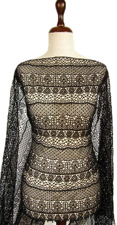 Koronka 70cm gipiurowa czarna