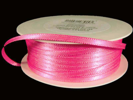 Wstążka 3mm atłas neon róż