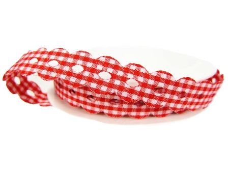 Wstążka 15mm poly PEPITO WARKOCZ czerwona