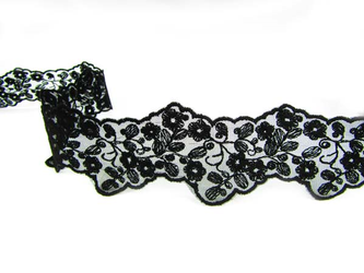 Wstawka 7cm tiulowa czarna