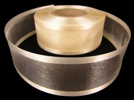 Wstążka 40mm organtyna LAMÓWKA krem