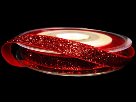 Aksamitka 10mm błyszcząca czerwona