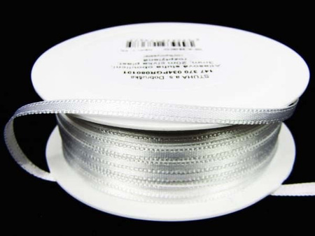 Wstążka 3mm atłas biała