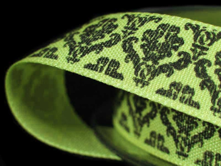 Wstążka 15mm tafta BAROQUE pistacja