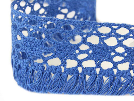 Taśma 3,5cm FRĘDZEL bawełna niebieska