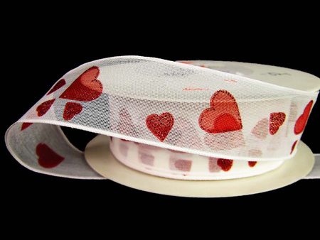Wstążka 25mm organtyna SERCA biała
