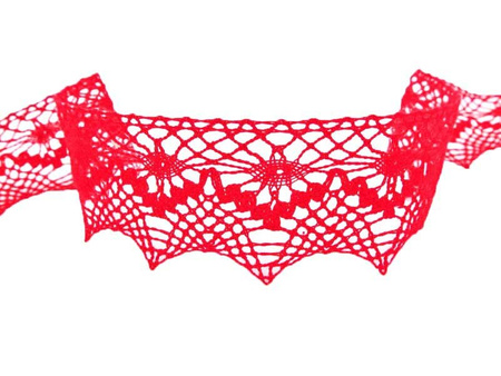 Koronka 4cm bawełniana czerwona