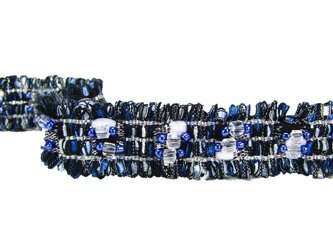 Taśma 2,5cm ozdobna "CHANEL" granat
