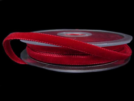 Aksamitka 5mm dwustronna czerwona