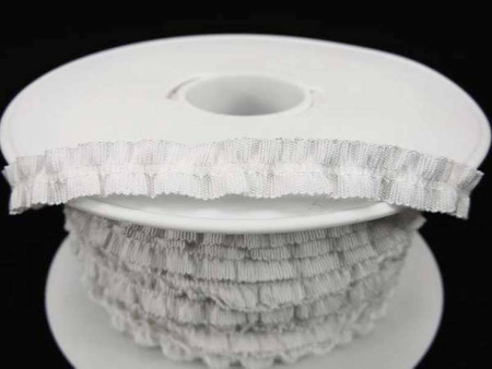 Taśma 8mm ryps marszczona biała