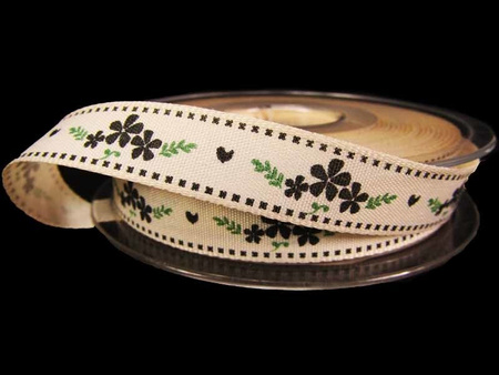 Wstążka 15mm tafta GARLAND zielona