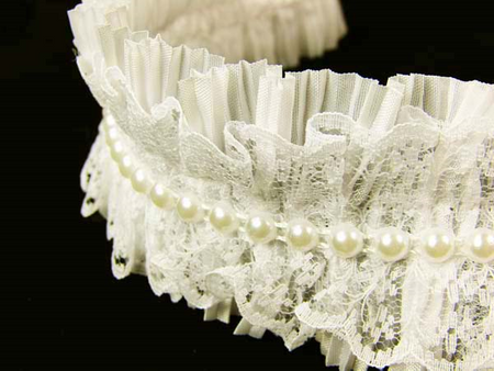 Taśma 5cm PLISA tafta, koronka & perła ecru