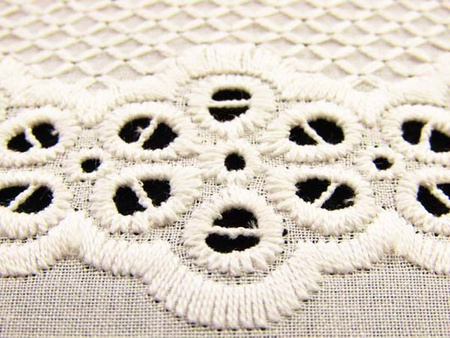 Koronka 140cm bawełniana haft angielski ivory