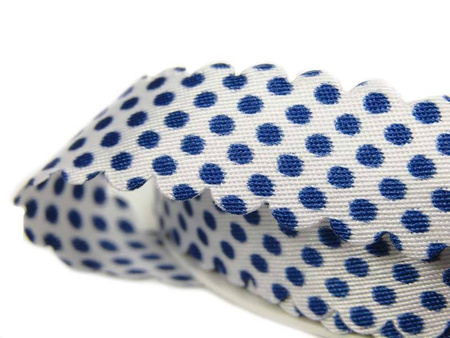 Wstążka 15mm atłas KROPECZKI granat