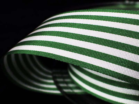 Taśma 25mm acetat STRIPES ciemnozielona