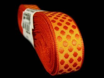 Taśma 15mm żakard KROPKA pomarańczowa