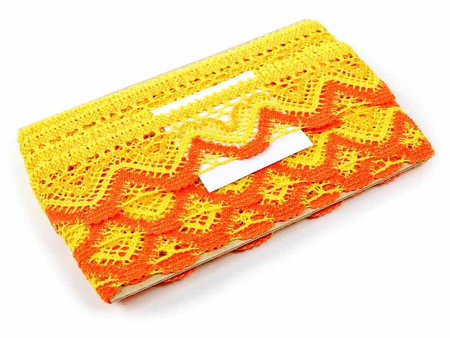 Koronka 5,8cm bawełniana żółto-pomarańczowa