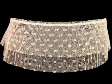 Taśma 12cm falbana tiulowa ecru