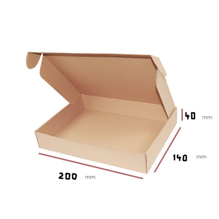 Karton pocztowy płaski brąz