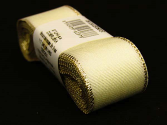 Wstążka 25mm tafta ecru-złota
