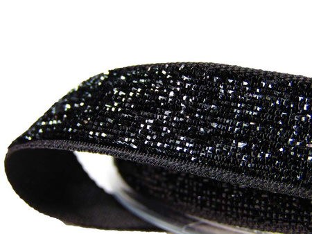 Aksamitka 18mm błyszcząca czarna