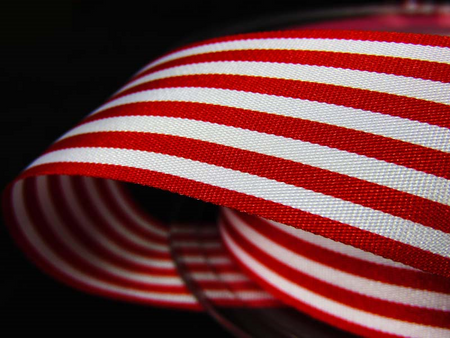 Taśma 25mm acetat STRIPES czerwona