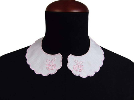 Kołnierzyk BEBE haft ZAJĄCZEK róż