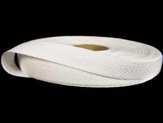 Taśma 10mm bawełniana jodełka biała