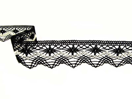 Koronka 5cm bawełniana czarno_biała