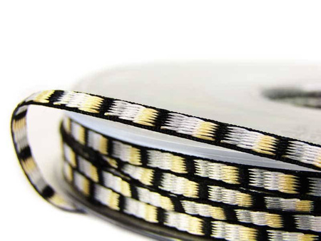 Taśma 3mm tkana DRABINKA czarna